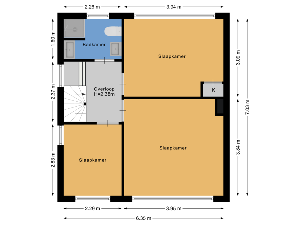 Bekijk plattegrond van Eerste verdieping van Patrijslaan 2