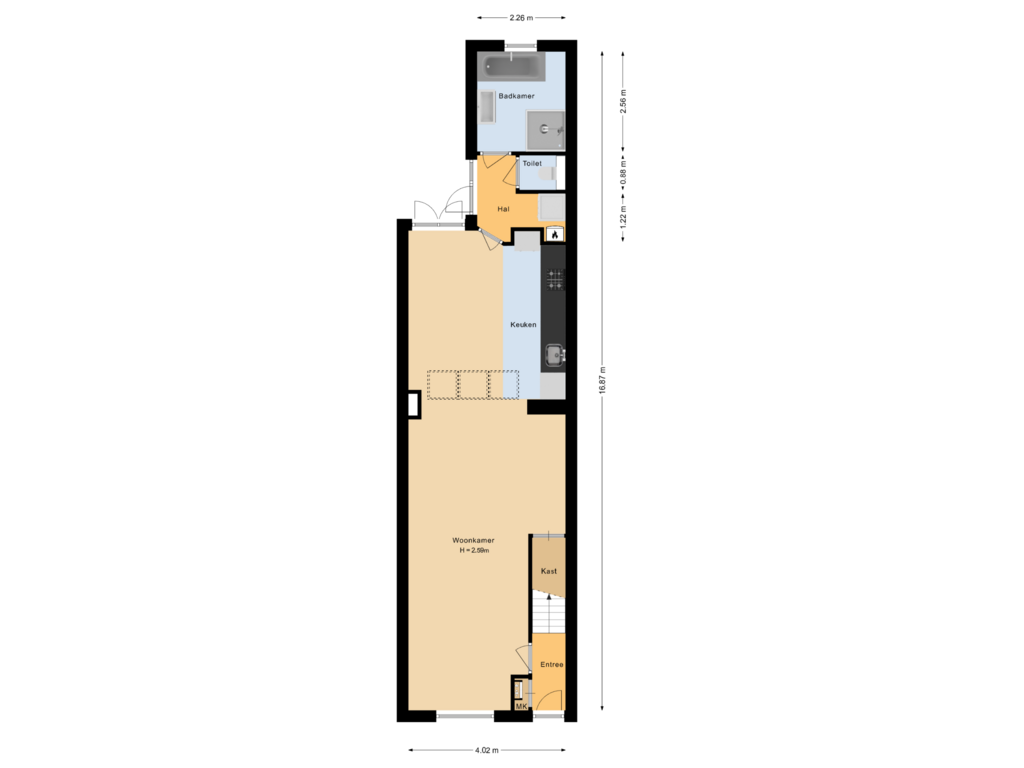 Bekijk plattegrond van Begane grond van Vennen 51