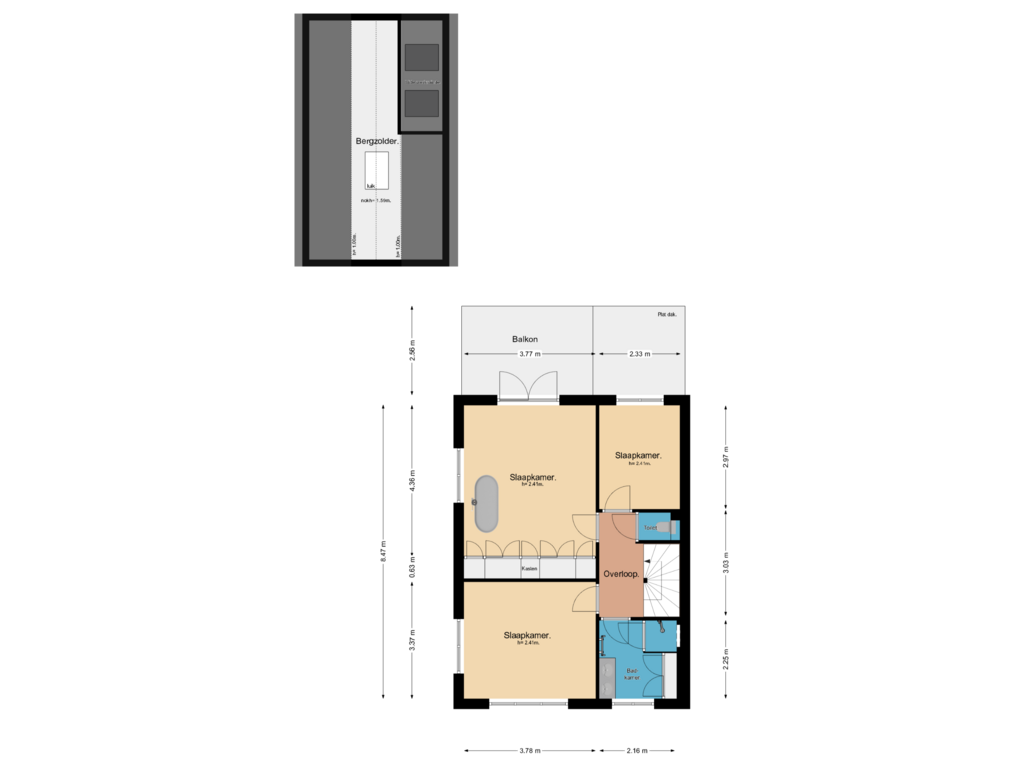 Bekijk plattegrond van 1e Verdieping van Leusderweg 261