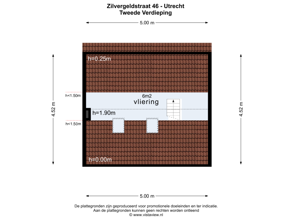 Bekijk plattegrond van TWEEDE VERDIEPING van Zilvergeldstraat 46