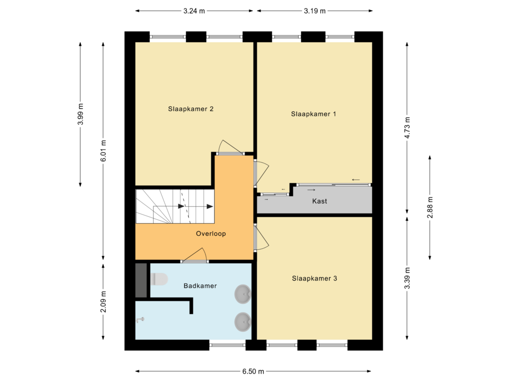 Bekijk plattegrond van Eerste verdieping van Liesbeth Tilanusplein 10-A