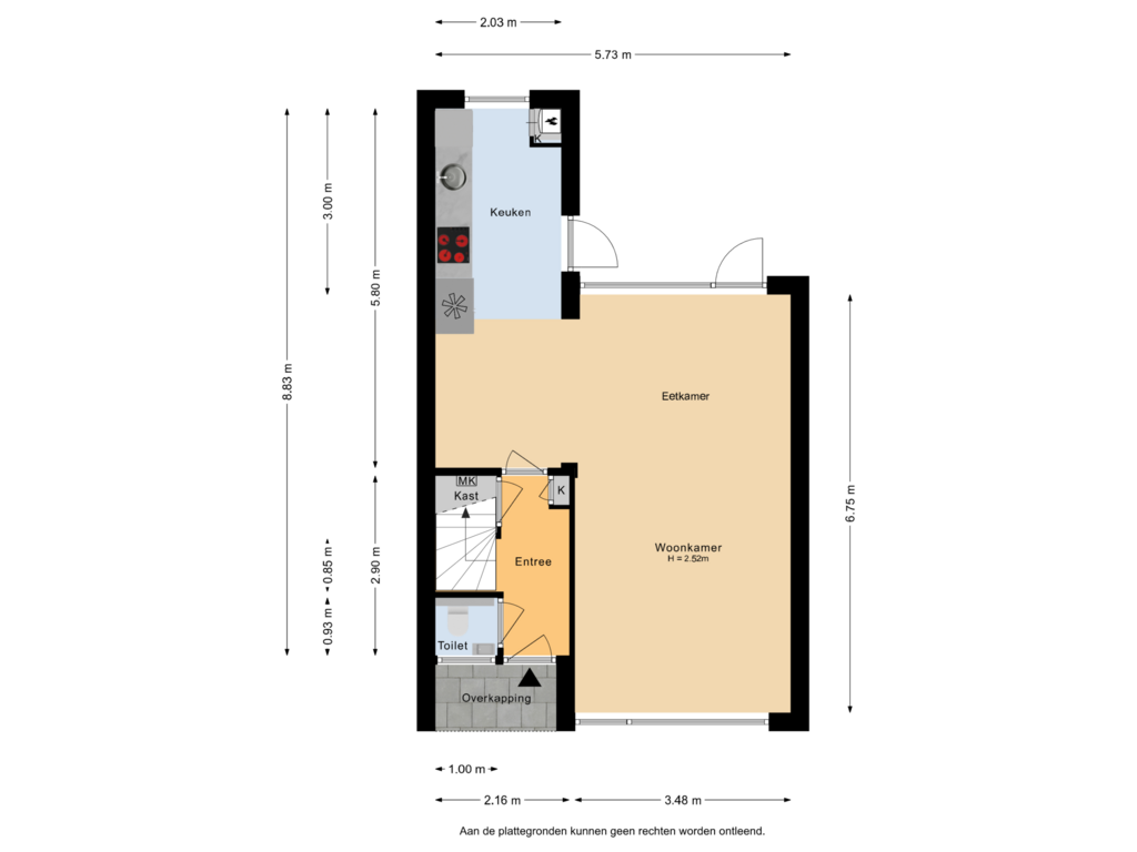 View floorplan of Begane grond of Karekietstraat 24