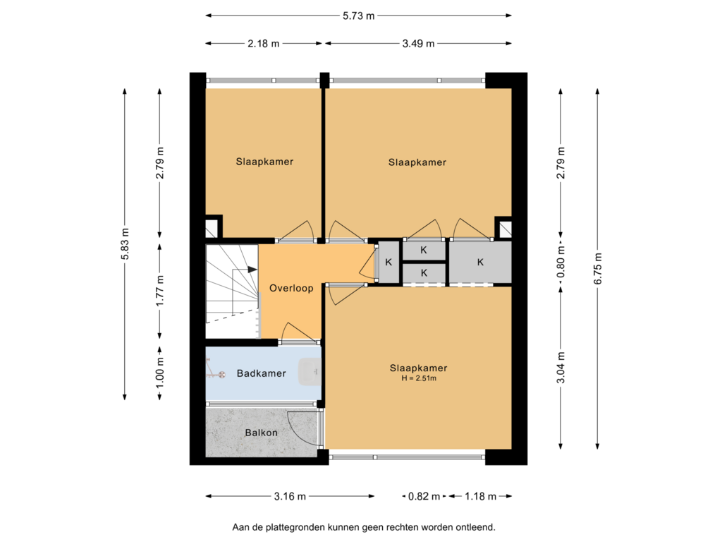 View floorplan of 1e verdieping of Karekietstraat 24