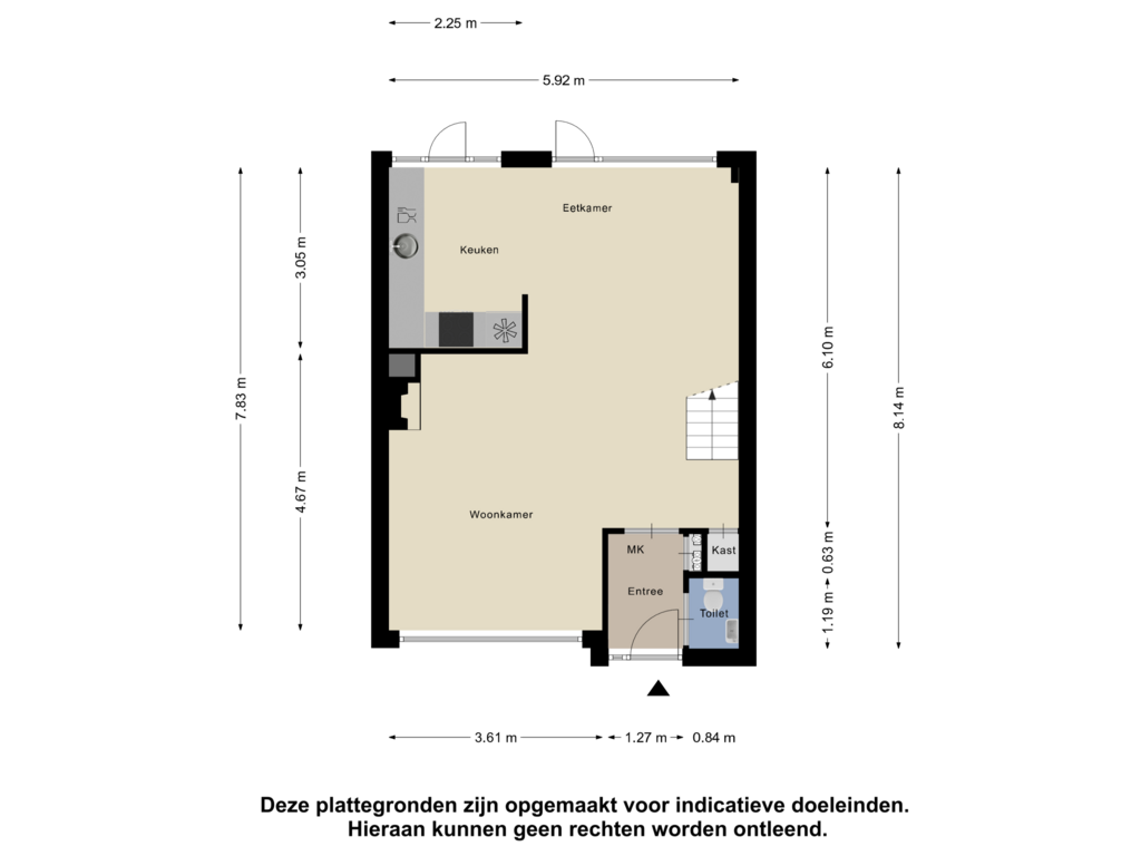 Bekijk plattegrond van Begane Grond van De Kievit 22