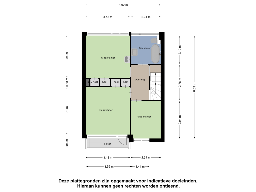 Bekijk plattegrond van Eerste Verdieping van De Kievit 22