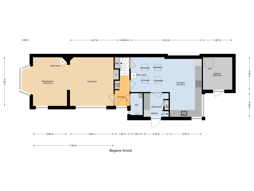 Bekijk plattegrond van Begane Grond van Fabriekstraat 34