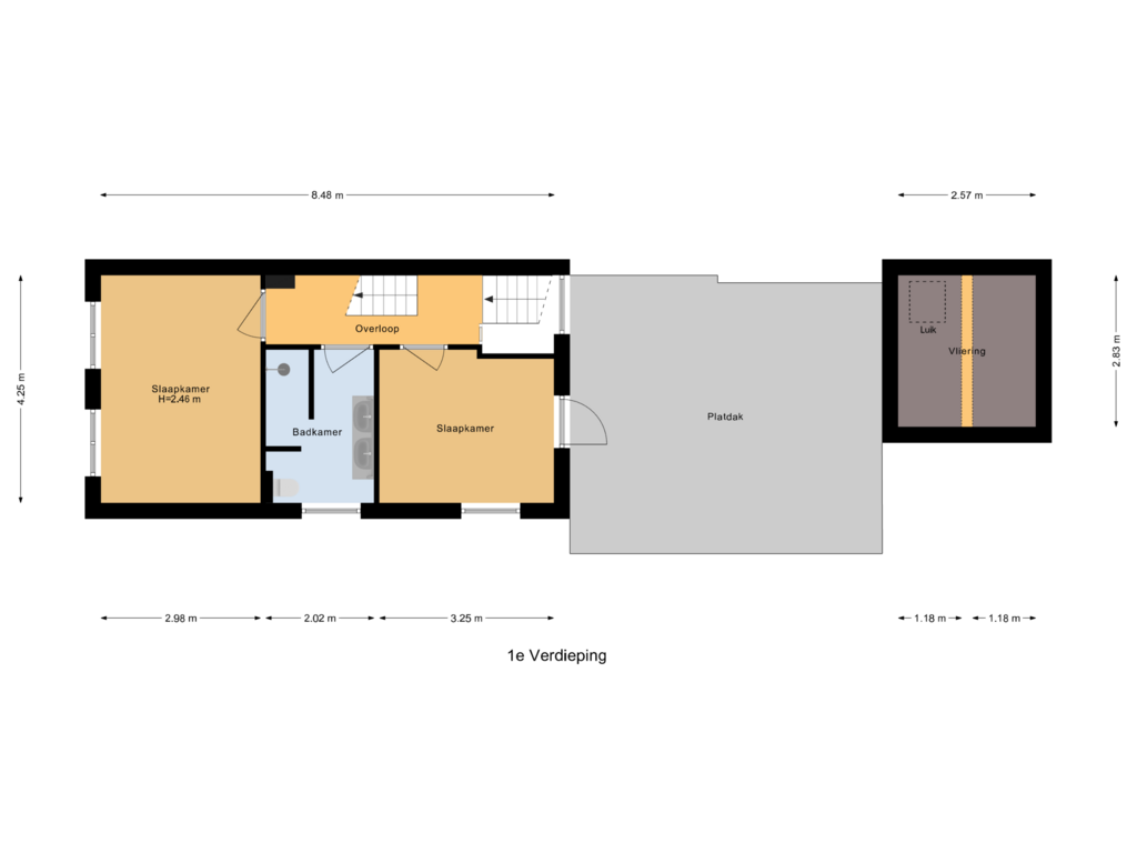 Bekijk plattegrond van 1e Verdieping van Fabriekstraat 34