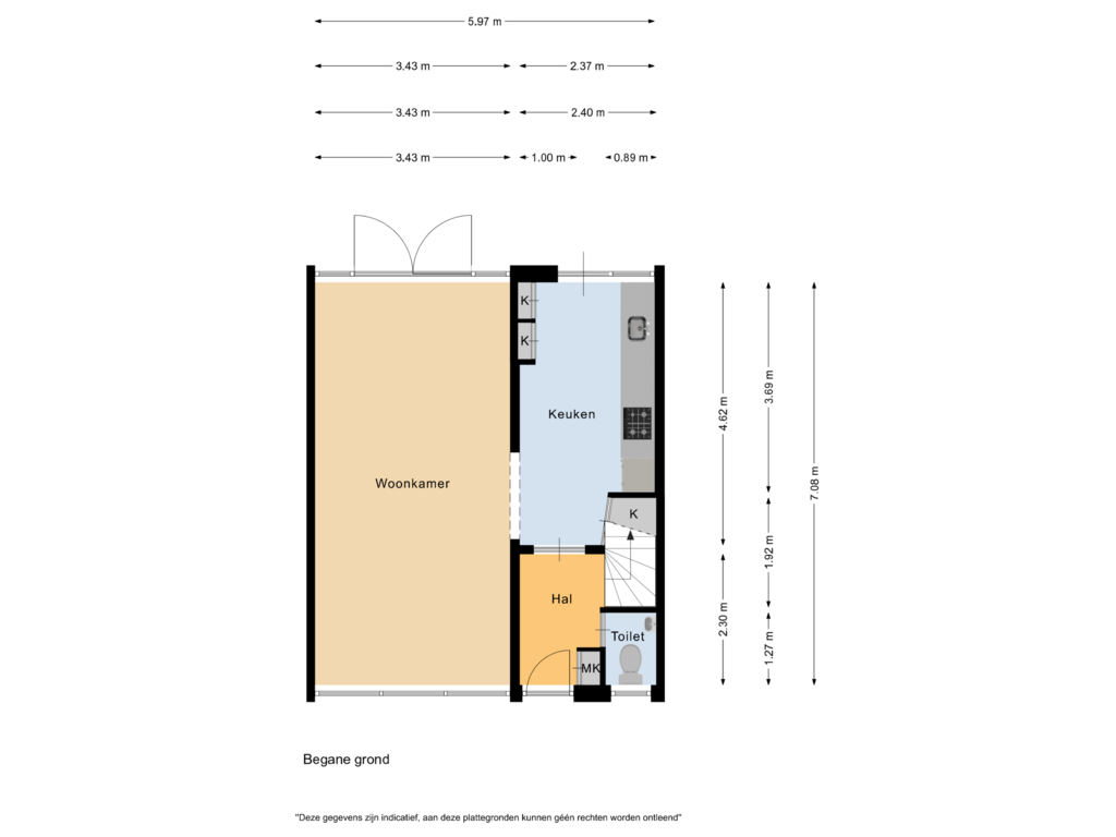 Bekijk plattegrond van Begane grond van Montessoristraat 9