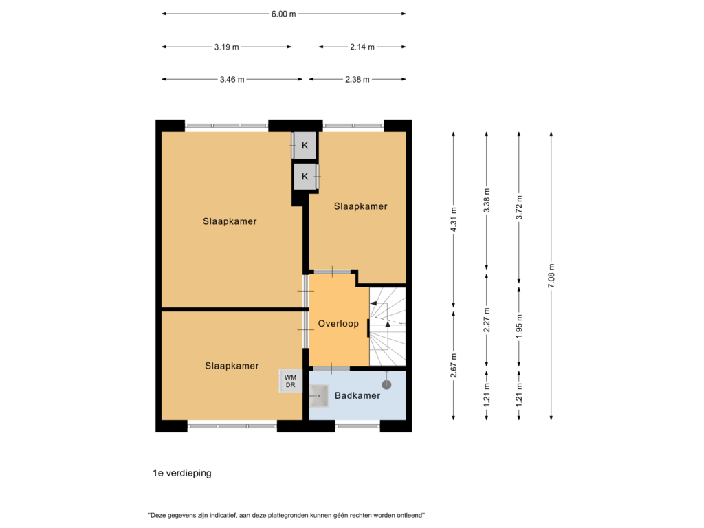 Bekijk plattegrond van 1e verdieping van Montessoristraat 9