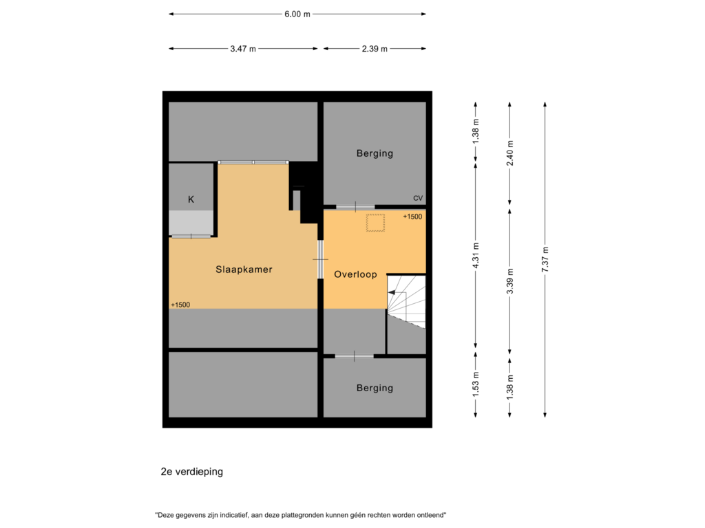 Bekijk plattegrond van 2e verdieping van Montessoristraat 9