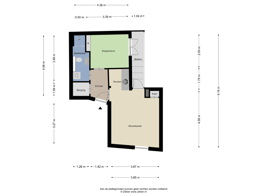 Bekijk plattegrond van Appartement van Dorpsstraat 135-B