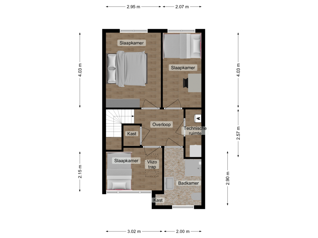 View floorplan of 1e verdieping of Toon Kortoomsstraat 10