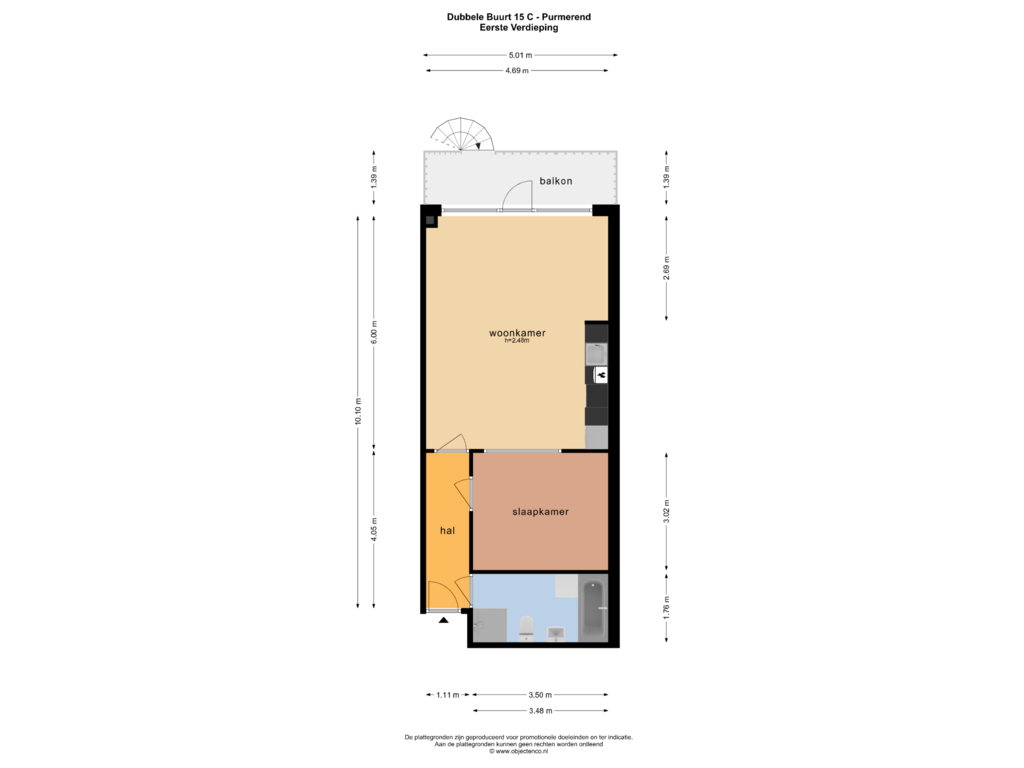 View floorplan of EERSTE VERDIEPING of Dubbele buurt 15-C