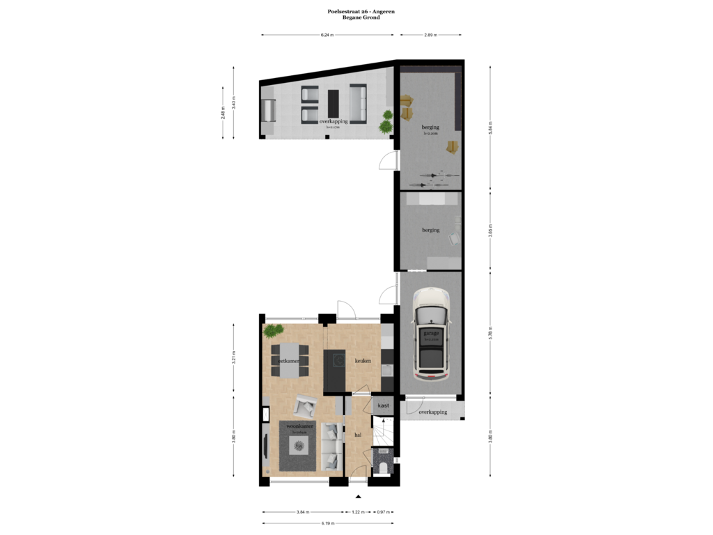 Bekijk plattegrond van BEGANE GROND van Poelsestraat 26