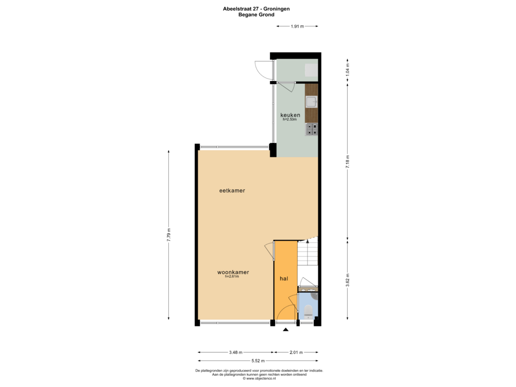 View floorplan of BEGANE GROND of Abeelstraat 27