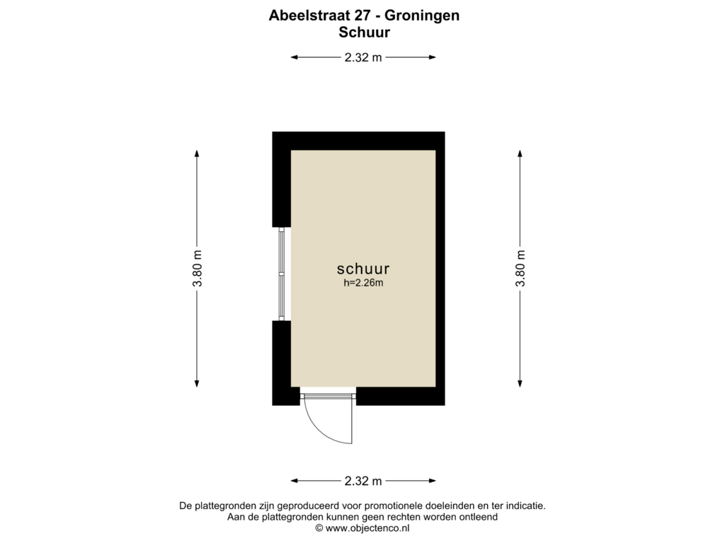 View floorplan of SCHUUR of Abeelstraat 27