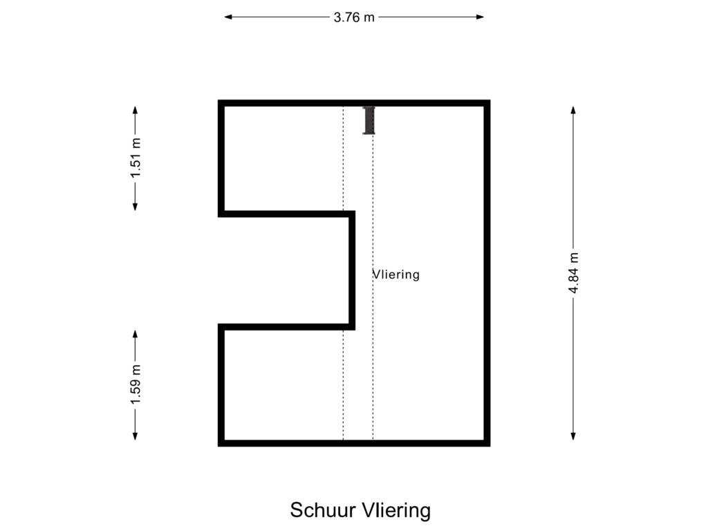 Bekijk plattegrond van Schuur Vliering van Zwanebloemstraat 45