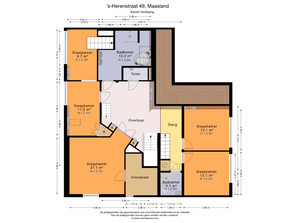 Bekijk plattegrond van Eerste Verdieping van 's-Herenstraat 49