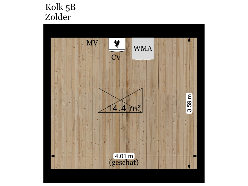 Bekijk plattegrond van Zolder van Kolk 5-B