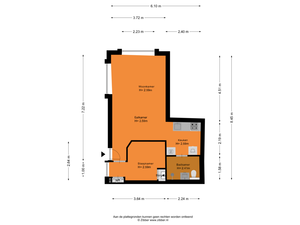 Bekijk plattegrond van Begane grond van Herculesstraat 88