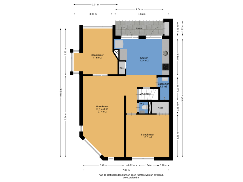 View floorplan of 1e Verdieping of Pieter van den Zandestraat 6