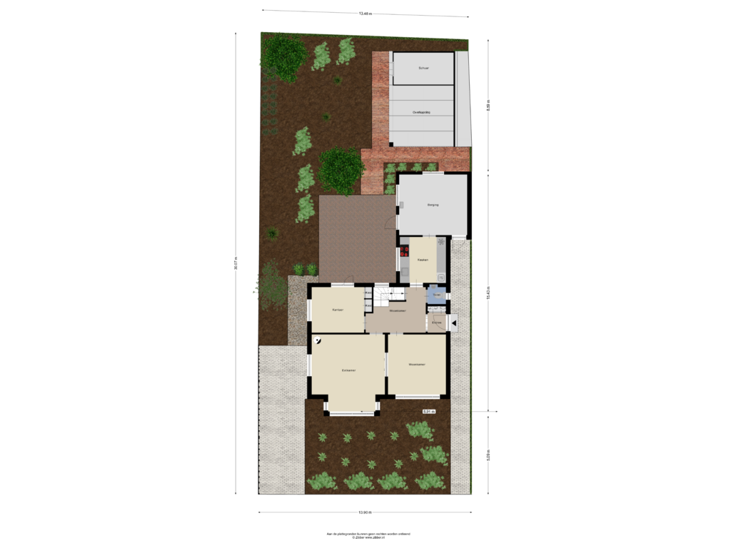 Bekijk plattegrond van Begane grond Tuin van Oelerweg 98-A