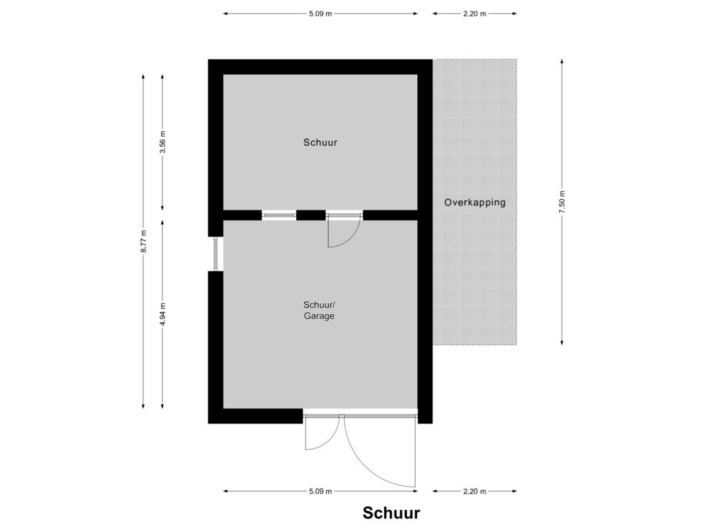 Bekijk plattegrond van Schuur van Mandenmakersstraat 18