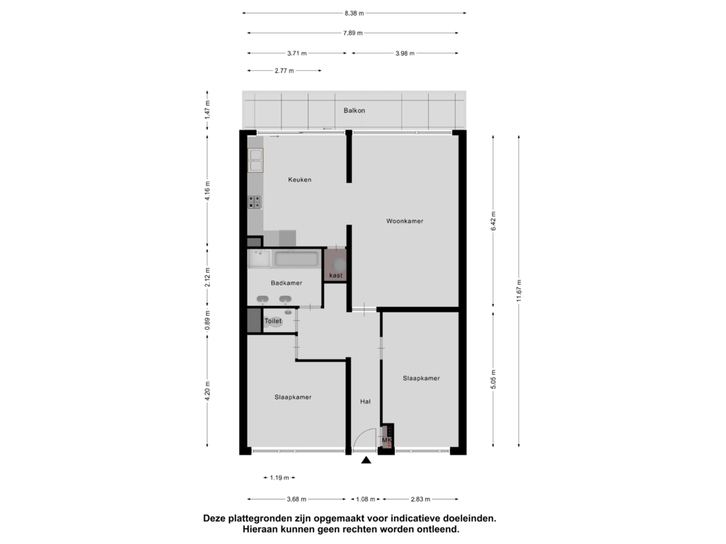 Bekijk plattegrond van Appartement van Peter van Anrooylaan 196