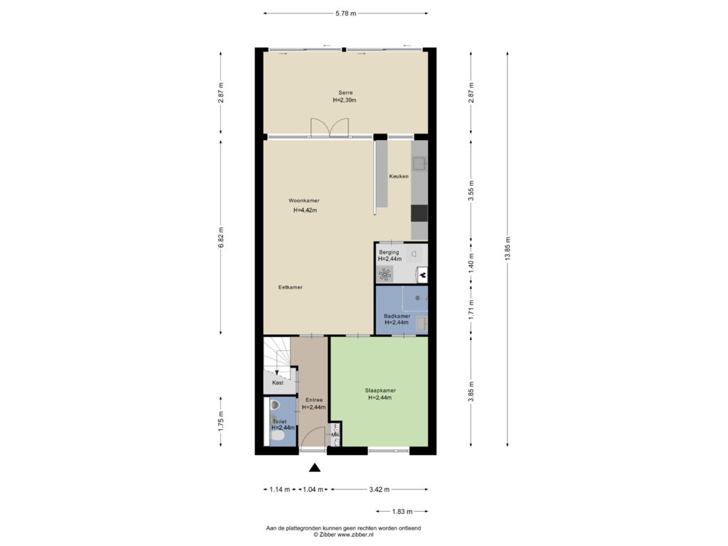 View floorplan of Begane Grond of Horsweg 144