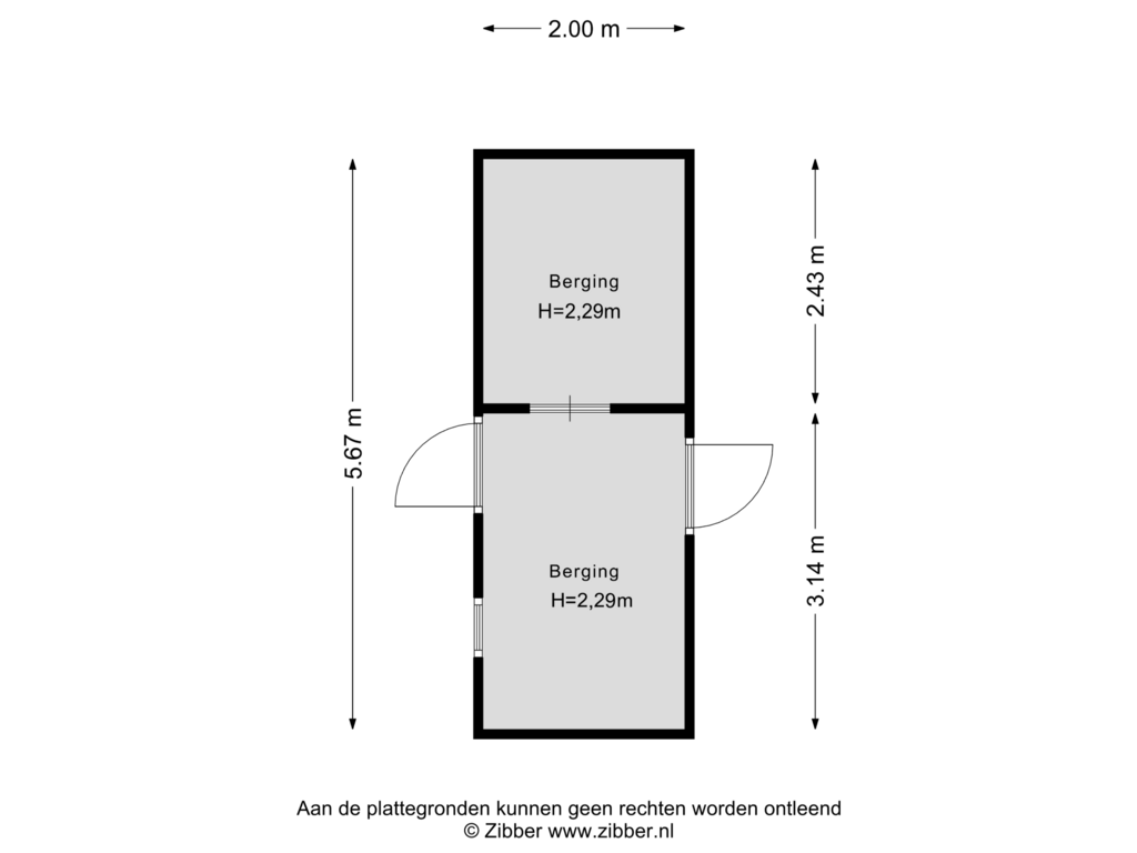 View floorplan of Berging of Horsweg 144