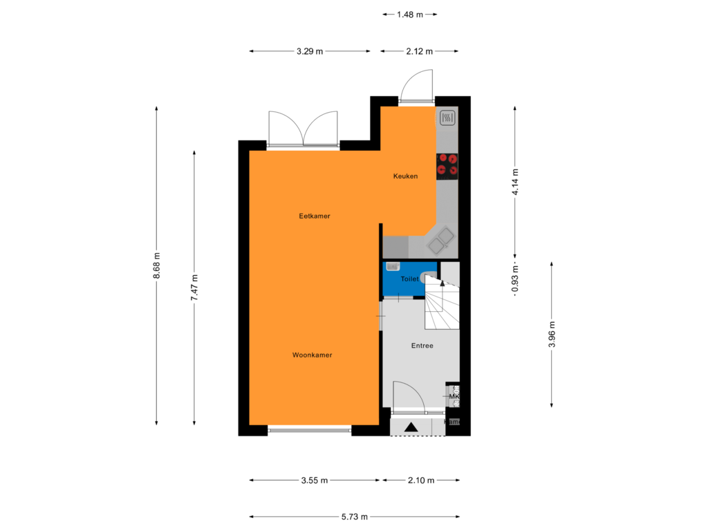 Bekijk plattegrond van Begane Grond van Erik de Rodestraat 20