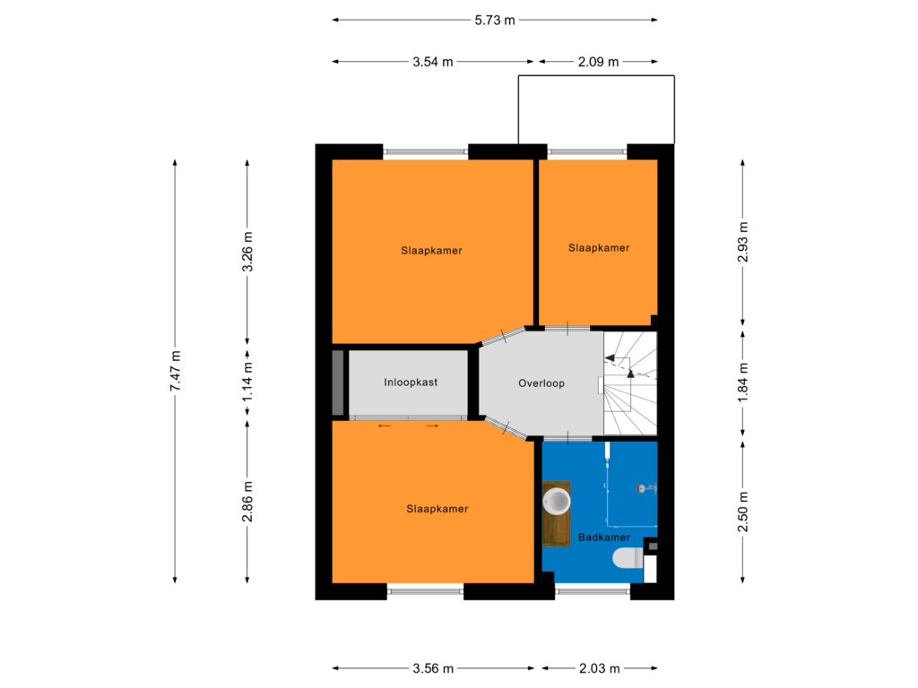 Bekijk plattegrond van Eerste Verdieping van Erik de Rodestraat 20