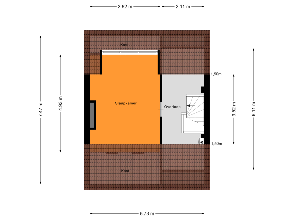 Bekijk plattegrond van Tweede Verdieping van Erik de Rodestraat 20