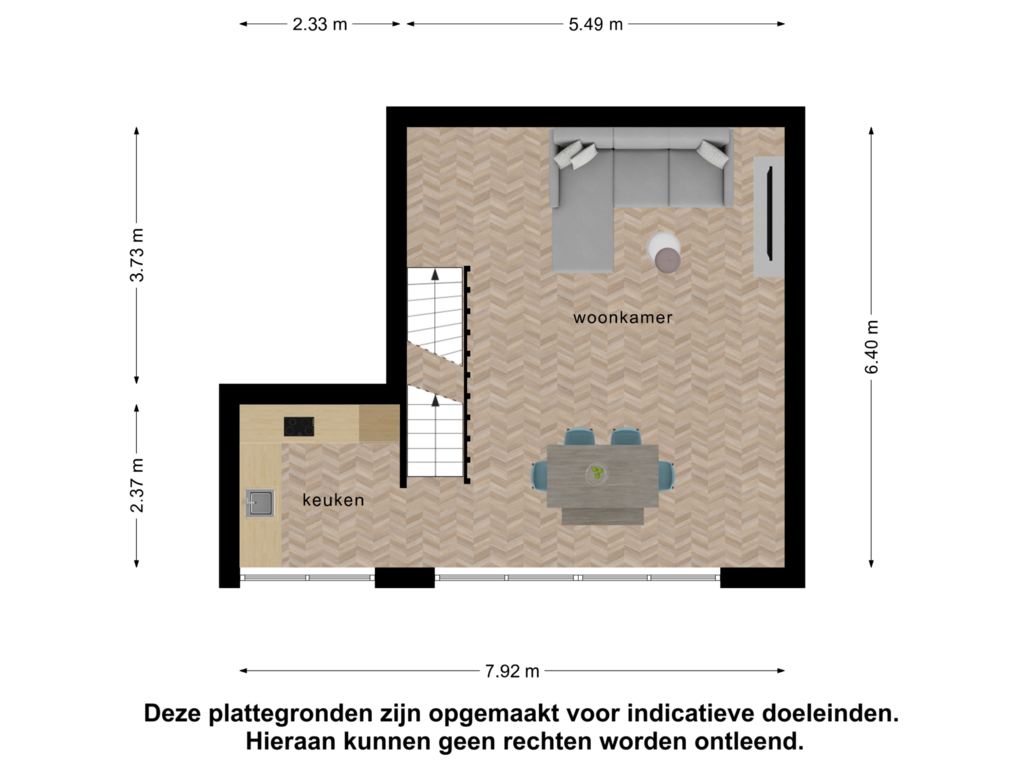 View floorplan of 2_1e verdieping of Pasteurstraat 161