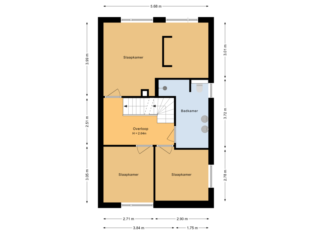 Bekijk plattegrond van Eerste verdieping van Fraeylemaborg 13