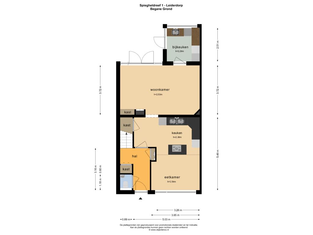 Bekijk plattegrond van BEGANE GROND van Spiegheldreef 1