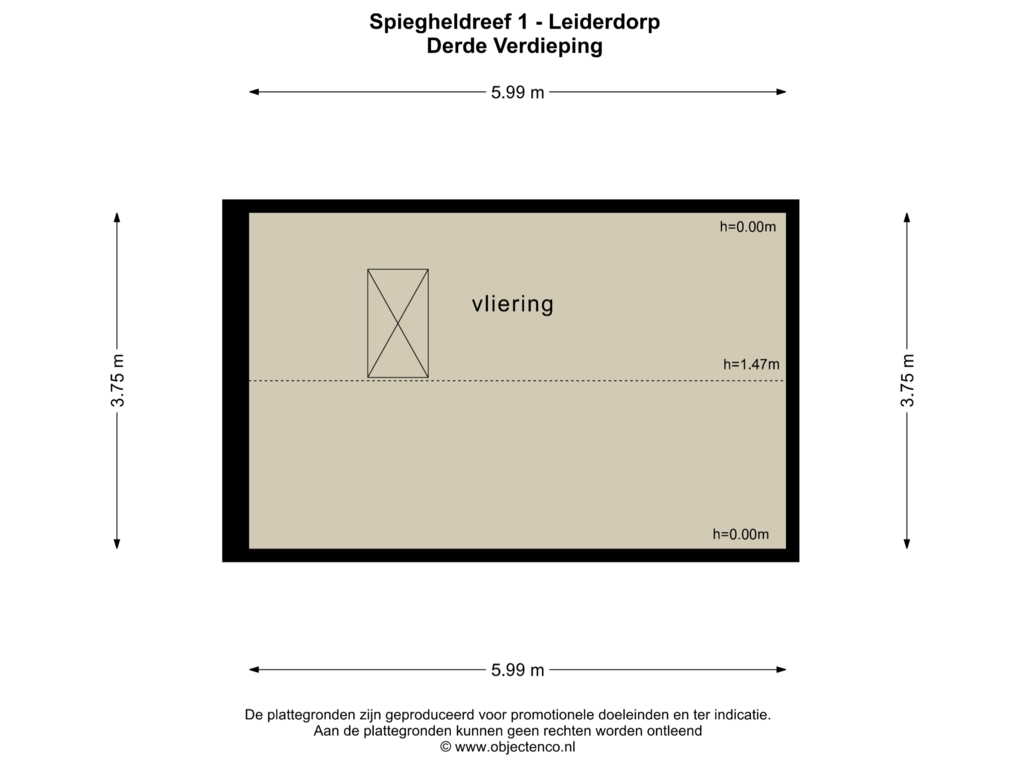 Bekijk plattegrond van DERDE VERDIEPING van Spiegheldreef 1