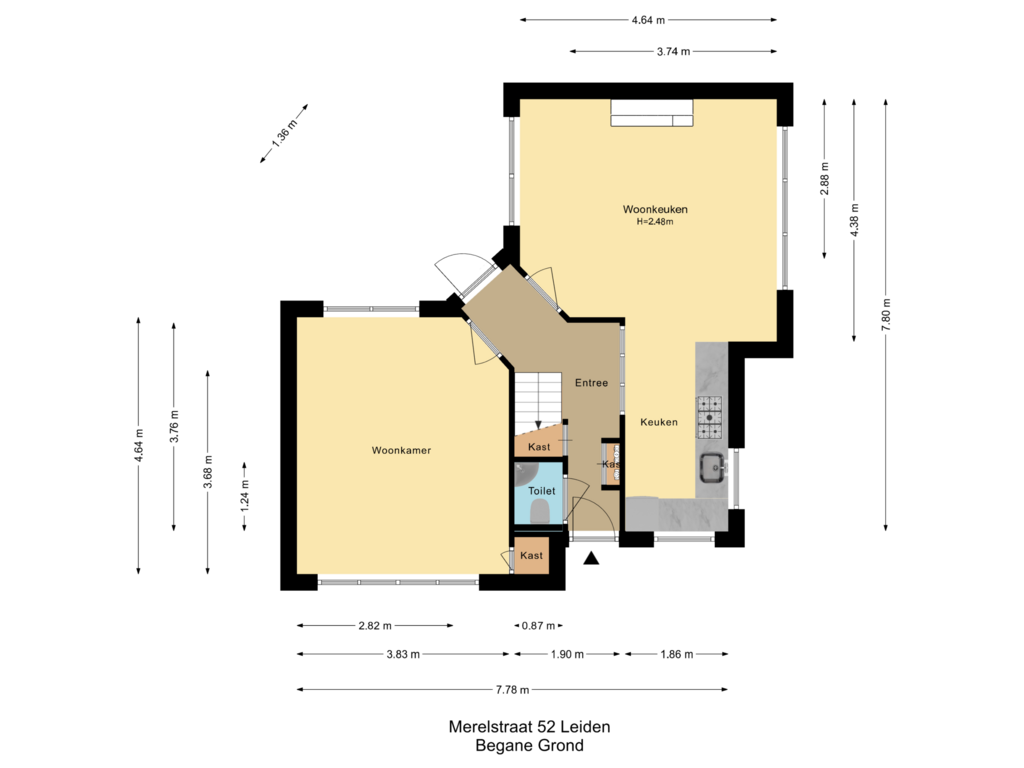 View floorplan of Begane Grond of Merelstraat 52