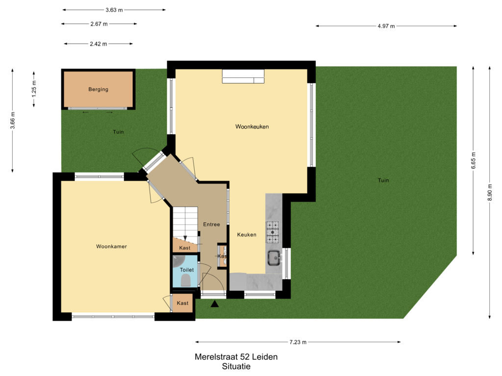 View floorplan of Situatie of Merelstraat 52