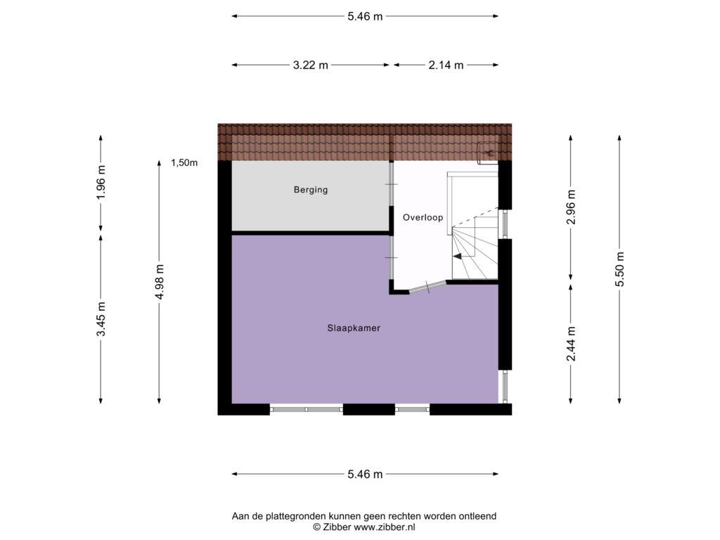 View floorplan of Tweede verdieping of Van Breugelplantsoen 42