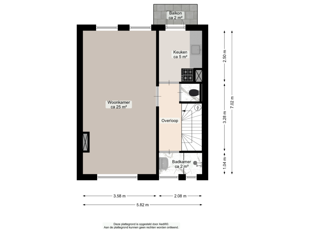 Bekijk plattegrond van Eerste verdieping van Louise Henriettestraat 6-A