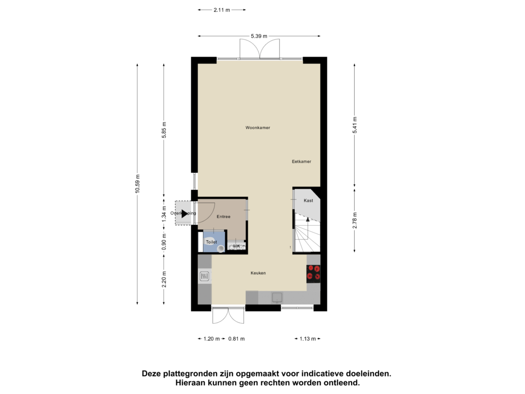 Bekijk plattegrond van Begane Grond van Delflandstraat 23