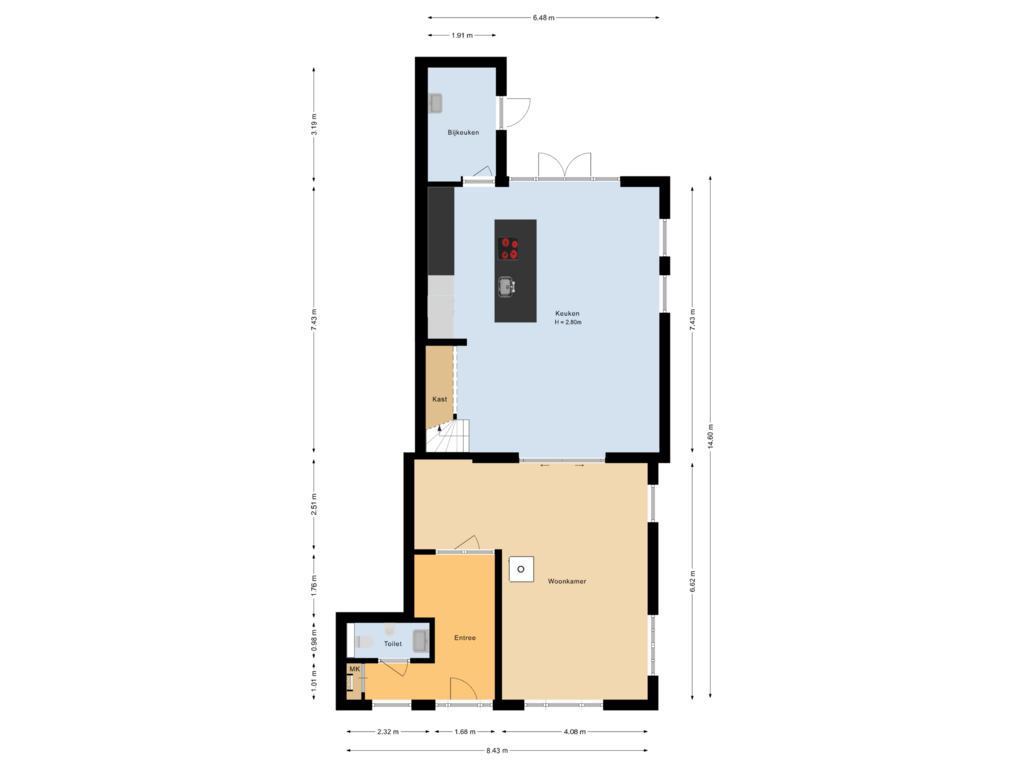 View floorplan of Begane grond of Holsteinslaan 20