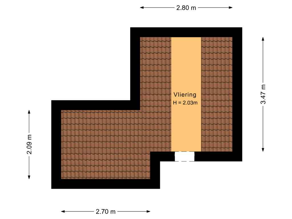 View floorplan of Vliering of Holsteinslaan 20