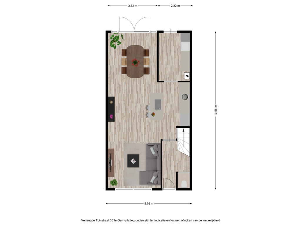 Bekijk plattegrond van Verlengde Tuinstraat 35 te Oss - begane grond van Verlengde Tuinstraat 35