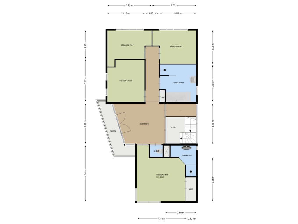 View floorplan of verdieping of Muntberg 22