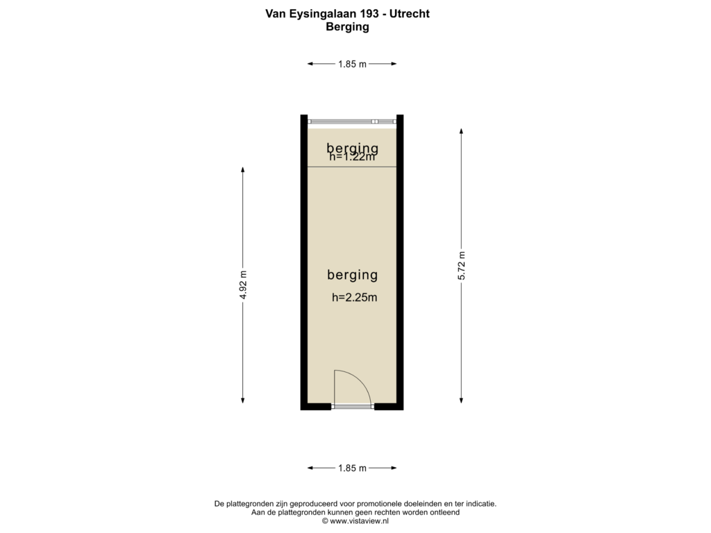 Bekijk plattegrond van BERGING van Van Eysingalaan 193