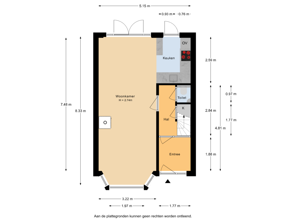 Bekijk plattegrond van Begane grond van Hasebroekstraat 58