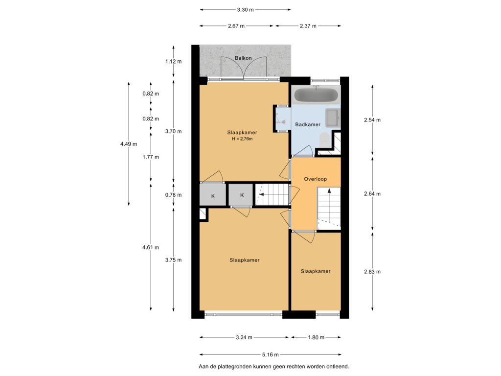 Bekijk plattegrond van 1e verdieping van Hasebroekstraat 58