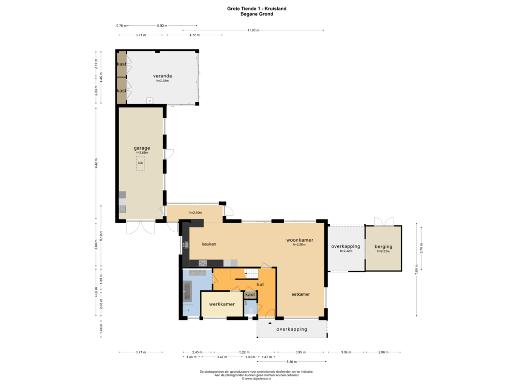 Bekijk plattegrond van BEGANE GROND van Grote Tiende 1